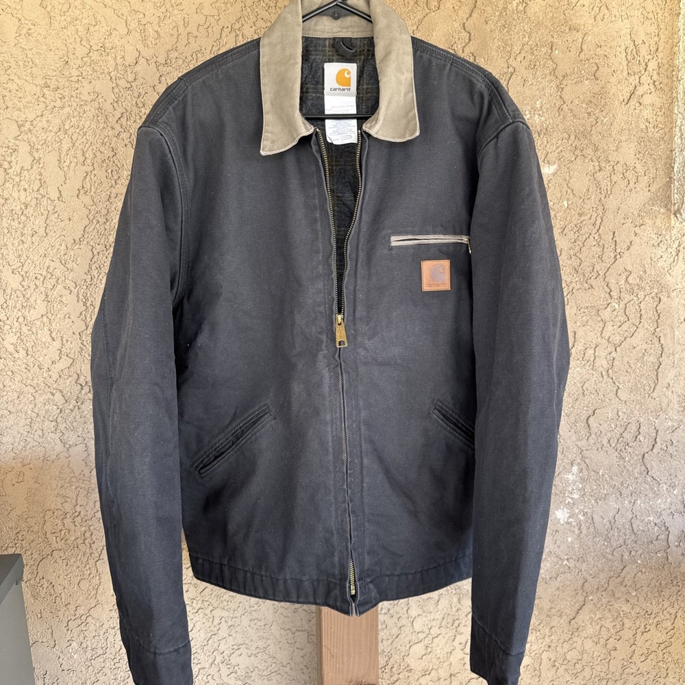 Vintage Y2K Carhartt Detroit Jacket Large J97 PTL 2002 Petrol Flannel Lined